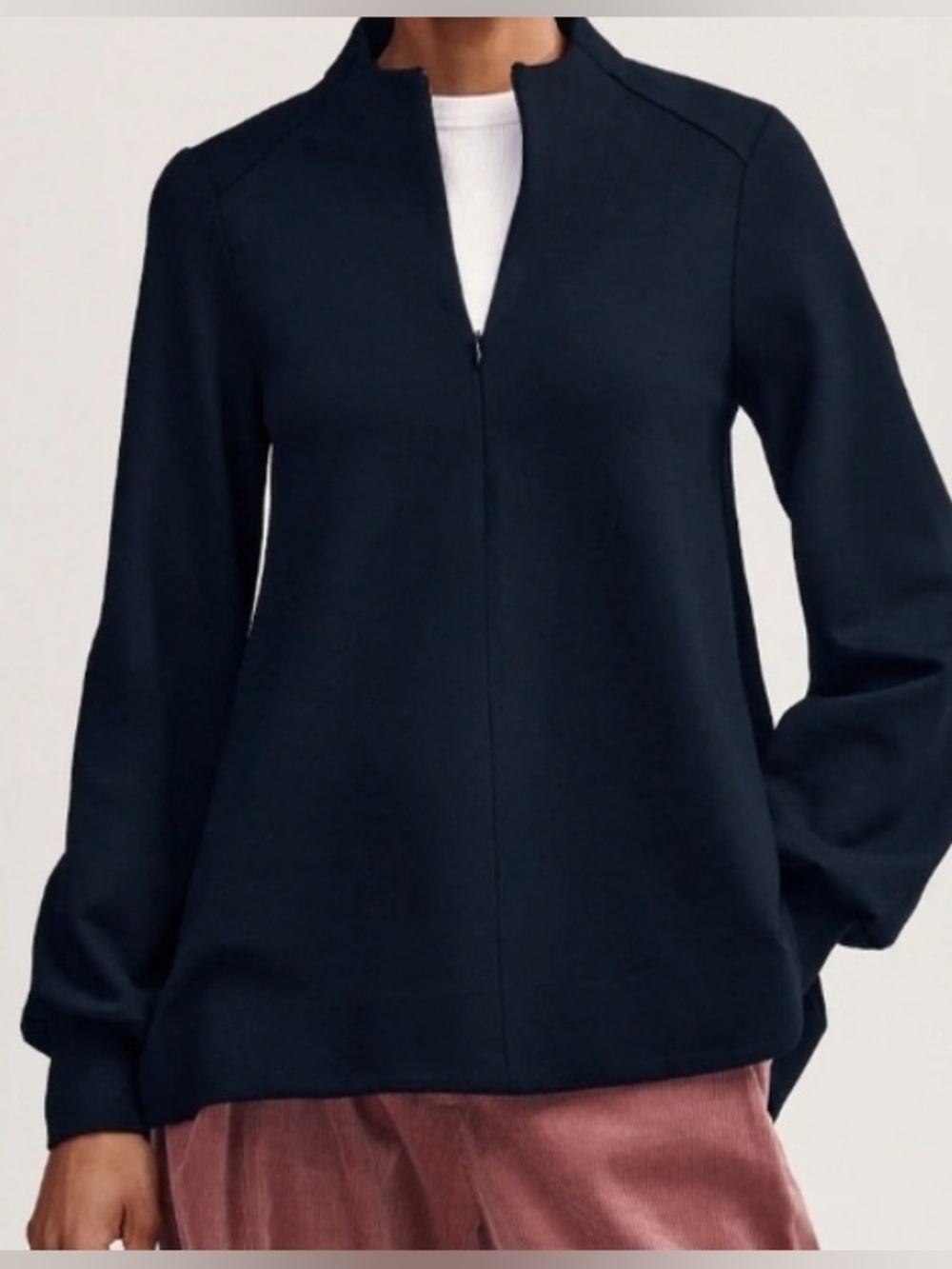 ME+EM pints swing pullover quarter zip blouse top size medium